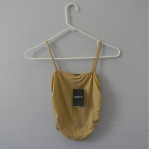 Forever 21 tan crop tank with cinched sides